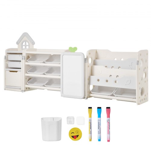 Kids Toy Storage with Bookshelf 4Tier Large Toy Storage Organizer with 10