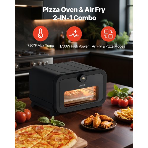 Pizza Oven 8 Presets Electric Ovens Air Fry Combo 12Inch Indoor Maker Smart