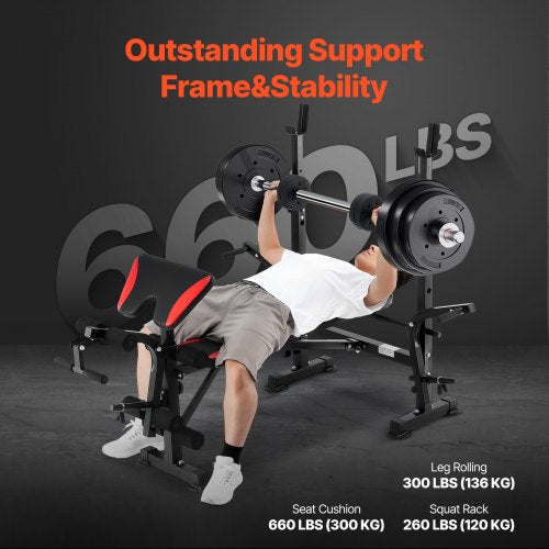 Weight Bench MultiFunctional Adjustable Weight Bench Press for Full Body