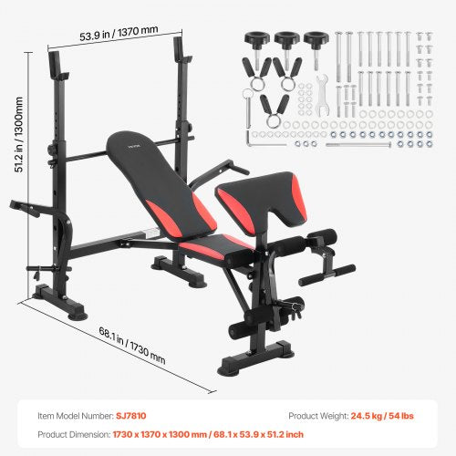 Weight Bench MultiFunctional Adjustable Weight Bench Press for Full Body