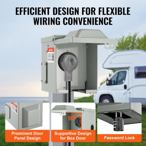 30 Amp RV Power Outlet Box 125250 Volt Enclosed Lockable Outdoor RV