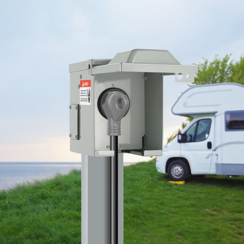 30 Amp RV Power Outlet Box 125250 Volt Enclosed Lockable Outdoor RV