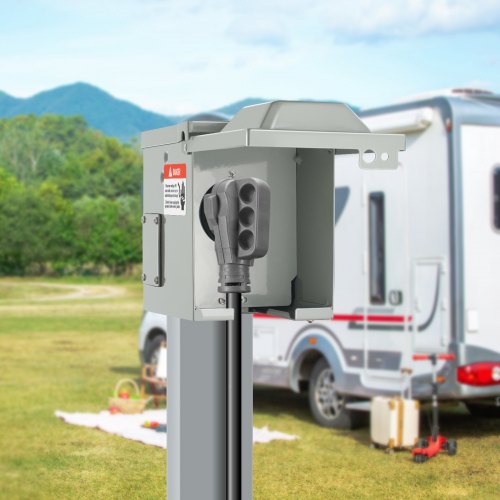 50 Amp RV Power Outlet Box 125250 Volt Enclosed Lockable Outdoor RV