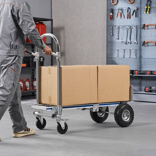 2 In 1 Hand Truck 1000 Lbs Load Capacity For 4Wheel Mode Convertible Dolly
