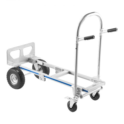 2 In 1 Hand Truck 1000 Lbs Load Capacity For 4Wheel Mode Convertible Dolly