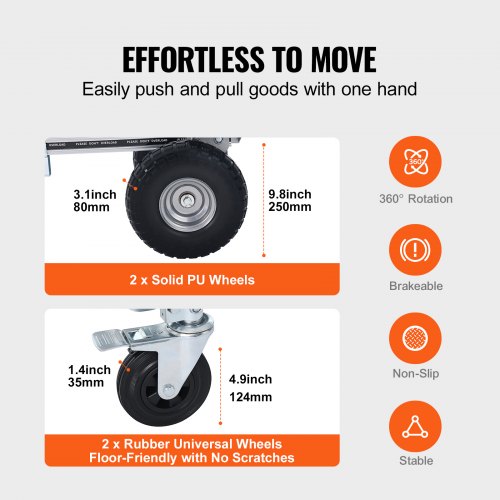 Aluminum Folding Hand Truck 2 in 1 Design 1000 lbs Capacity Heavy Duty