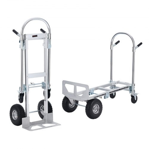 Aluminum Folding Hand Truck 2 in 1 Design 1000 lbs Capacity Heavy Duty