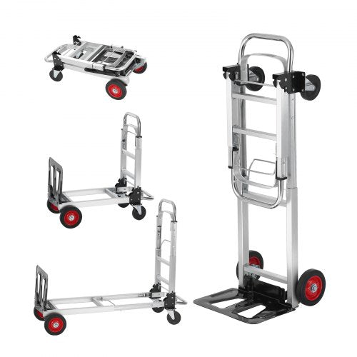 Aluminum Folding Hand Truck 2 in 1 Design 400 lbs Capacity Heavy Duty