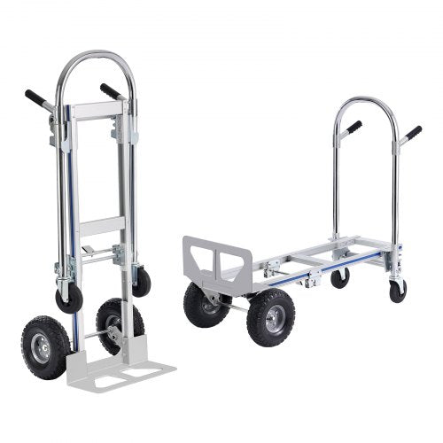 Aluminum Hand Truck 2 in 1 800 lbs Load Capacity Heavy Duty Industrial