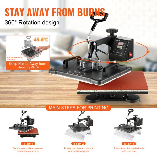 8 in 1 Heat Press Machine 12x15 Digital Transfer Tshirts Mug Hat Plate