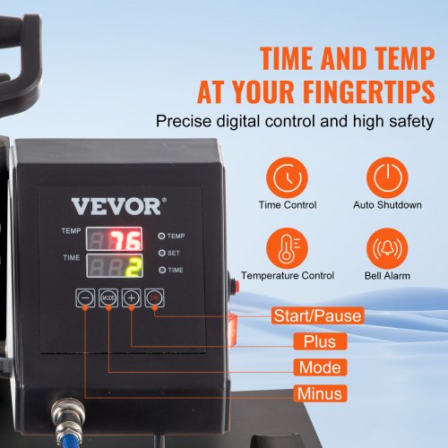 Heat Press 5 in 1 15 x 15 Inch Heat Press Machine Dual LED Display Heat
