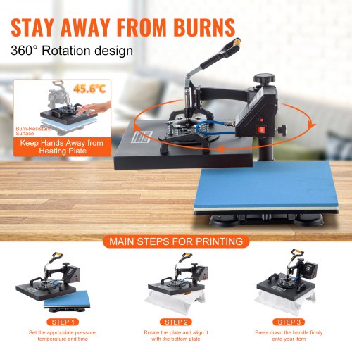 Heat Press 5 in 1 15 x 15 Inch Heat Press Machine Dual LED Display Heat