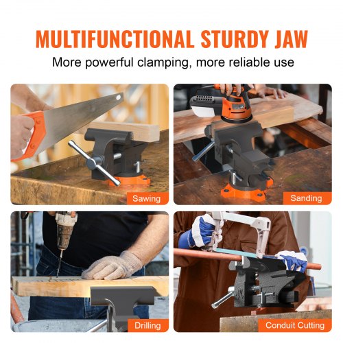45 Bench Vise w Anvil 240°Swivel Base Heavy Duty Multipurpose Vise – 10 L