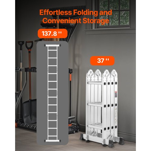MultiPurpose Folding Ladder 7in1 Tall Step Ladder A Frame 3 Step