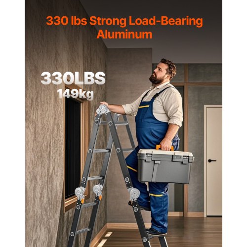 MultiPurpose Folding Ladder 7in1 Tall Extension Step Ladder A Frame 3