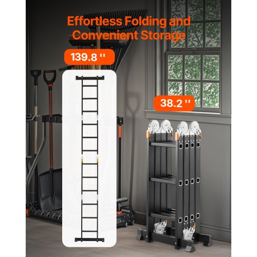 MultiPurpose Folding Ladder 7in1 Tall Extension Step Ladder A Frame 3
