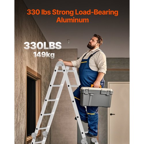 MultiPurpose Folding Ladder 7in1 Tall Extension Step Ladder A Frame 4