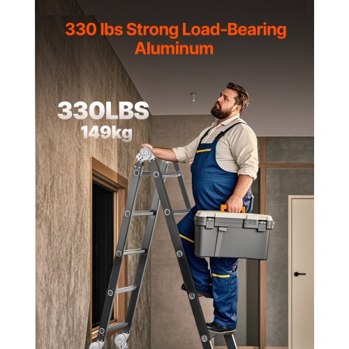 MultiPurpose Folding Ladder 7in1 Tall Extension Step Ladder A Frame 4