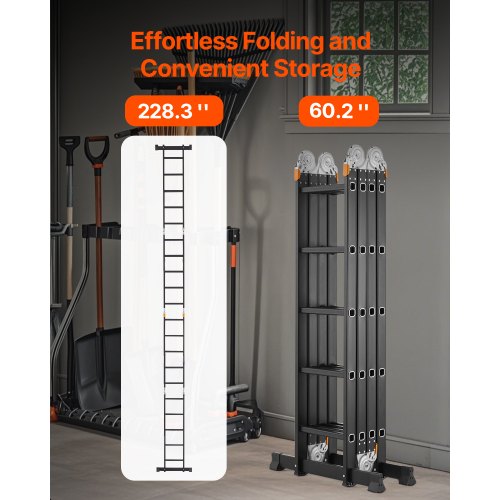 MultiPurpose Folding Ladder 7in1 Tall Extension Step Ladder A Frame 5