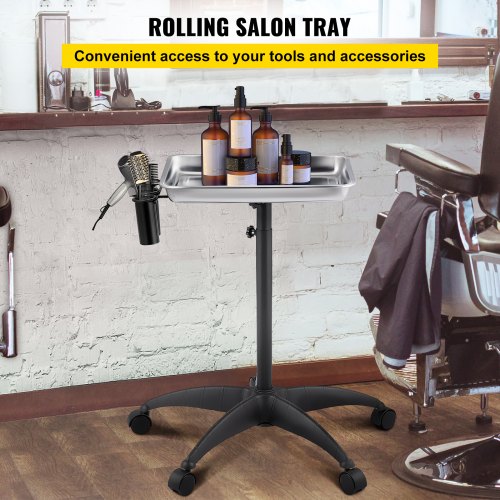 Mayo Stand Medical Tray Height Adjustable Stainless Steel Salon Tray Easy
