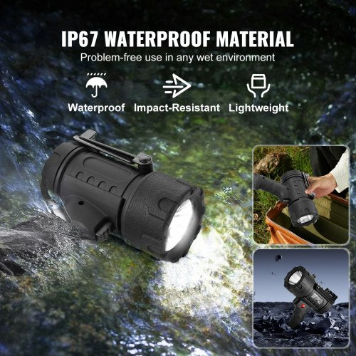 Rechargeable Spotlight Flashlight 200000 Lumens IP67 Waterproof Handheld