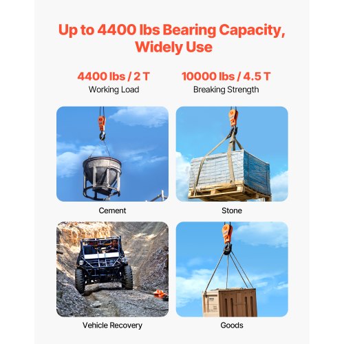 2 Ton Snatch Block with Swivel Hook 3 Sheave 38 Inch Wire Rope Heavy