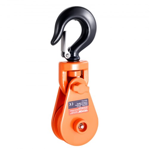 2 Ton Snatch Block with Swivel Hook 3 Sheave 38 Inch Wire Rope Heavy