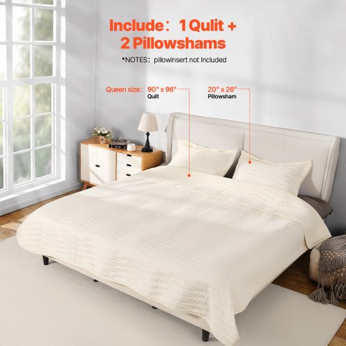 Queen Quilt Set 3Piece Lightweight Comforter Microfiber Queen Size