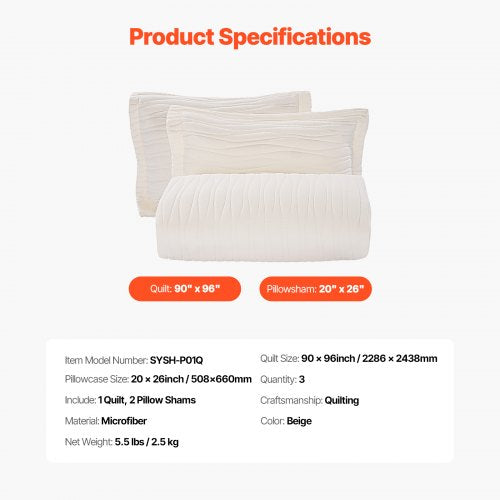 Queen Quilt Set 3Piece Lightweight Comforter Microfiber Queen Size