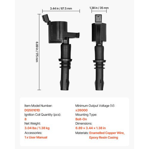 Ignition Coil Pack Set of 8 Compatible with Ford Expedition F150 F250 F350