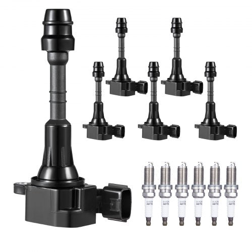 Ignition Coil Pack and Spark Plugs Set of 6 Compatible with Nissan Maxima