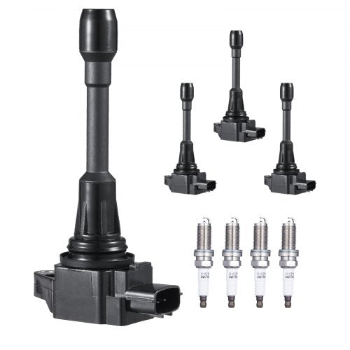 Ignition Coil Pack and Spark Plugs Set of 4 Compatible with Nissan Altima