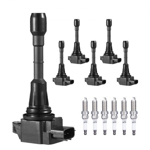 Ignition Coil Pack and Spark Plugs Set of 6 Compatible with Nissan Murano
