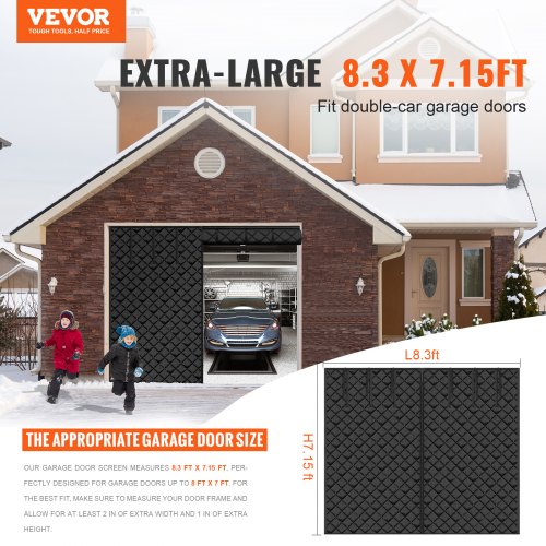 Garage Door Screen for Winter 83 x 715 ft Garage Door Insulation Kit