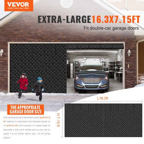 Garage Door Screen for Winter 163 x 715 ft Garage Door Insulation Kit