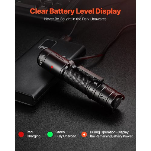 Rechargeable Flashlight High Lumens LED Flashlight with 6 Lighting Modes