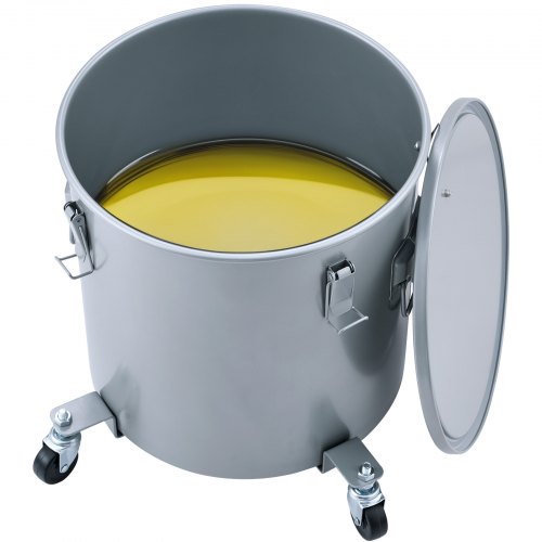 Fryer Grease Bucket 16 Gal Oil Disposal Caddy With Caster Base Carbon Steel