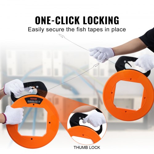 Fish Tape 120foot 18inch Steel Wire Puller with Optimized Housing and Handle