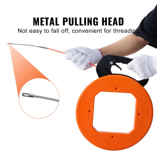 Fish Tape Wire Cable Line Puller 100 ft 14 in PET with High Plastic Case