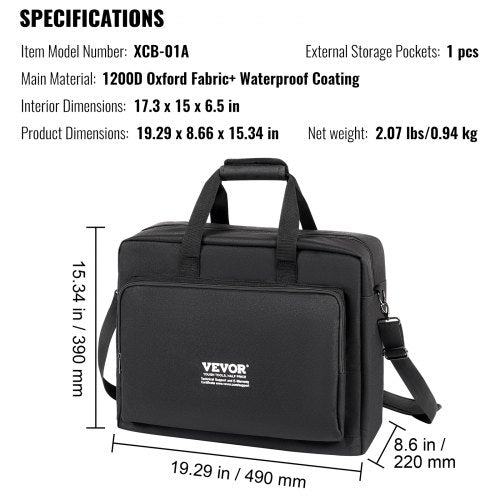 Padded DJ Mixer Gig Bag 1200D Oxford Fabric DJ Gear Carry Bag with a Storage