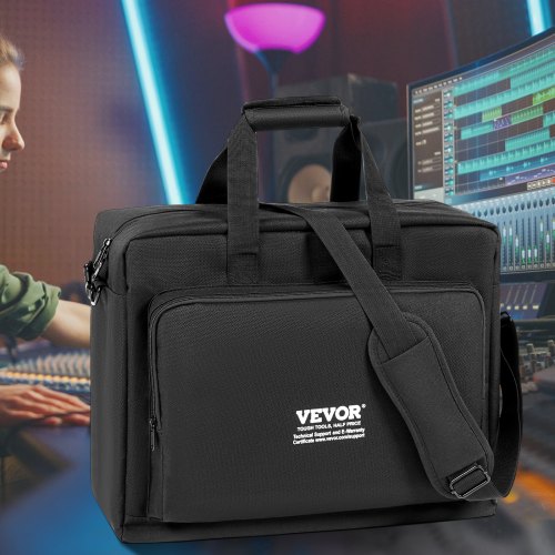 Padded DJ Mixer Gig Bag 1200D Oxford Fabric DJ Gear Carry Bag with a Storage