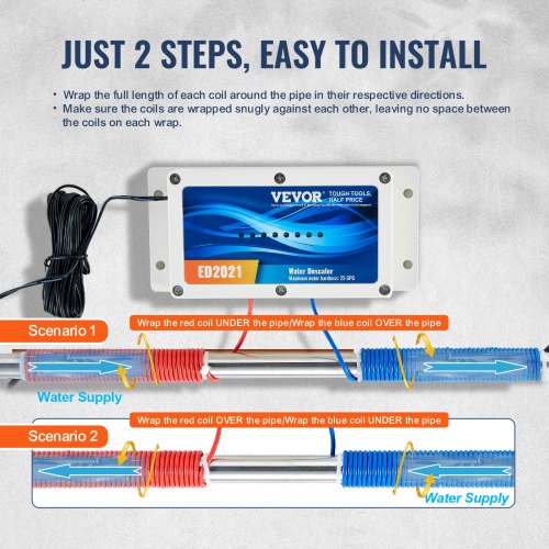 Electronic Water Descaler System Whole House Salt Free Descaler Hard Water