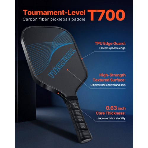 Pickleball Paddle T700 Carbon Fiber Surface Honeycomb Core Professional