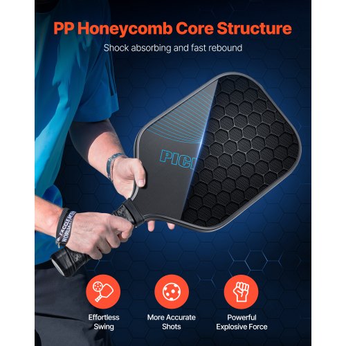 Pickleball Paddle T700 Carbon Fiber Surface Honeycomb Core Professional