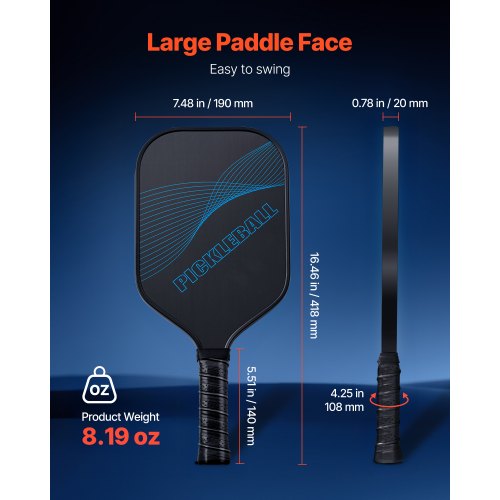Pickleball Paddle T700 Carbon Fiber Surface Honeycomb Core Professional