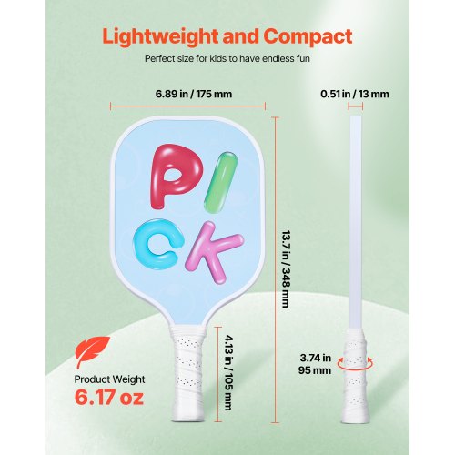 Kids Pickleball Paddle Lightweight Youth Pickleball Paddle with Small Grip