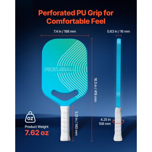 Pickleball Paddle with Aero Throat T700 Carbon Fiber Surface Honeycomb