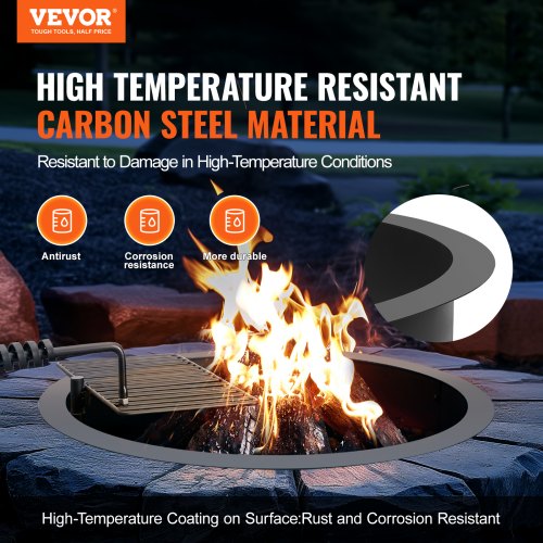 Fire Pit Ring Fire Pit Insert with Barbecue Fire Ring 35In Outer31In
