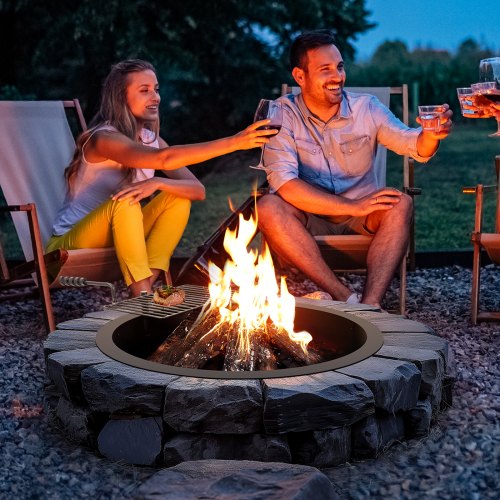 Fire Pit Ring Fire Pit Insert with Barbecue Fire Ring 35In Outer31In