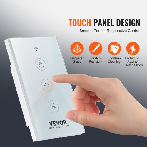 2PCS WiFi Smart Light Dimmer Switch 100250V AC WiFi 24GHz 15 to 85